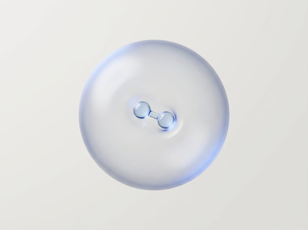 Illustration 3D d’une molécule d’hydrogène traversant une membrane cellulaire