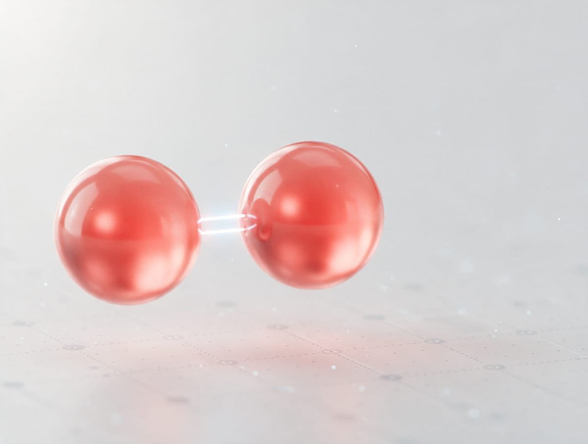 3D rendering of an oxygen molecule (O₂)